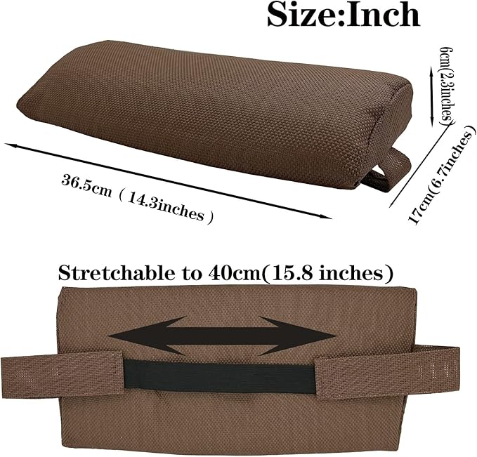 Ostlttyn Zero Gravity Chair Replacement Pillow Headrest with Elastic Band, Universal Soft Removable Padded Cushion Head Pillow for Zero Gravity Lounge Chair, Folding Patio Lawn Recliner Chair, Brown