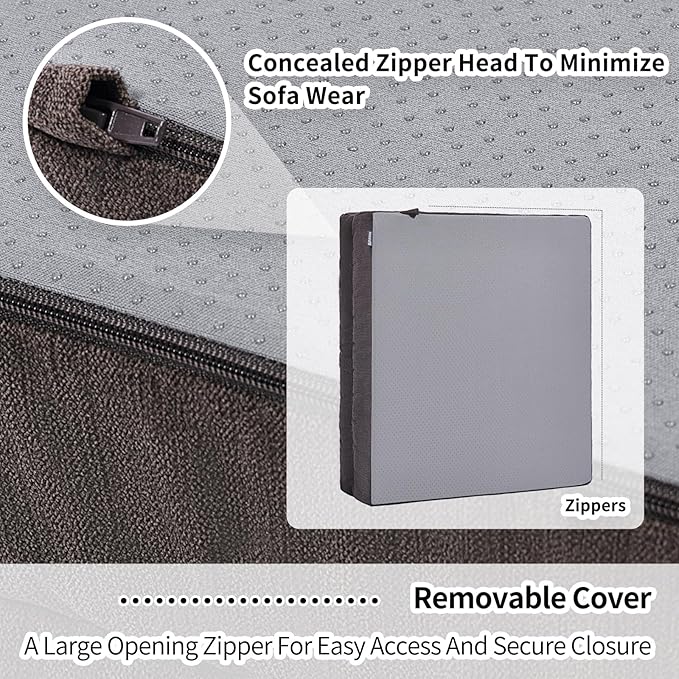 Recliner Cushions for Elderly with Lumbar Support, Patent Design 20x20x5 Inch Thick Chair Cushion Soft Tufted Dual Layer Booster Seat Cushions for Seniors Recliner Risers Taupe 1 Set