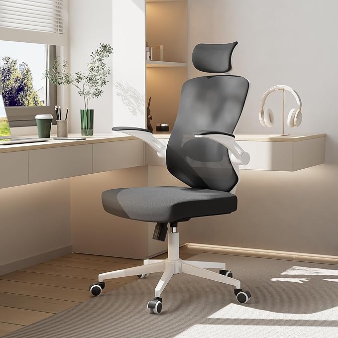 balmstar Office Chair Desk Chair, Ergonomic Mesh Computer Chair with 90-130° Recline & 360° Smooth-Rolling Casters, Lumbar Support Task Chair for Home Office, Comfortable for Women, Teens(B-Black)