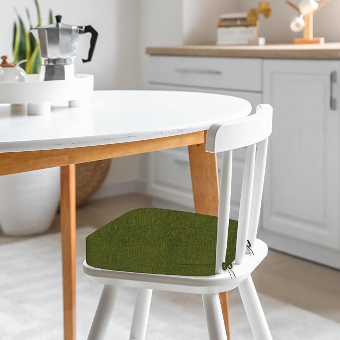 17'' x 16'' x 2.5"Thick Chair Cushions for Dining Chairs, 6 Pack WaterProof Easy Clean Kitchen Chair Pads with Ties and Non-Slip Backing - 30D High Elastic Foam Soft Kitchen Chair Cushions