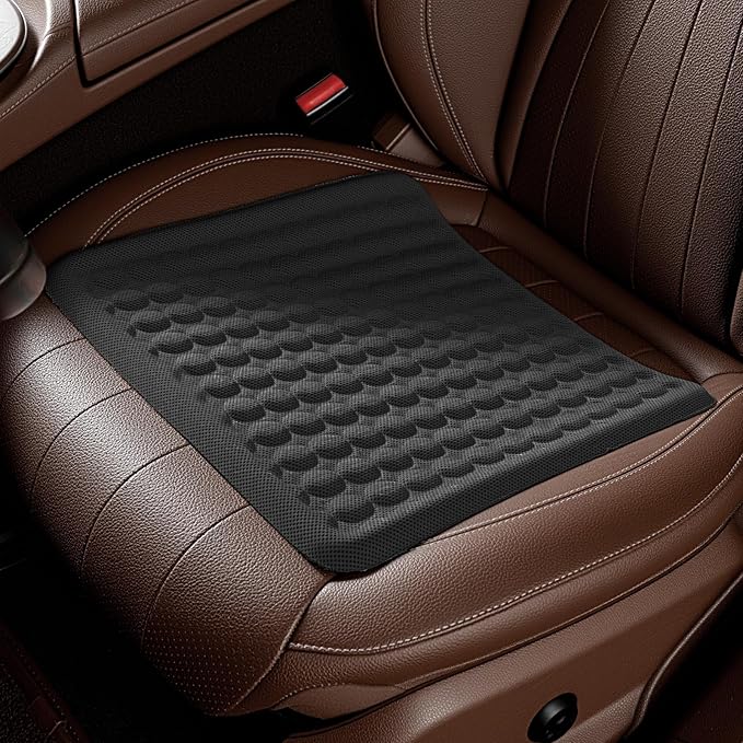 BABUR Gel Seat Cushion, Long Sitting Cooling Gel Hip Cushion, Breathable Anti Slip Office Chair Cushion, Car, Wheelchair, Travel - Black