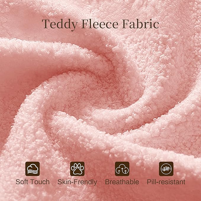 Office Chair with Flip Armrests,Big and Tall Office Chair with Foot Rest,Extra Wide Seat & Lumbar Pillow,Comfy Criss Cross Chair for Pets Sitting,Ergonomic Computer Gaming Chair,Teddy Fleece,Pink