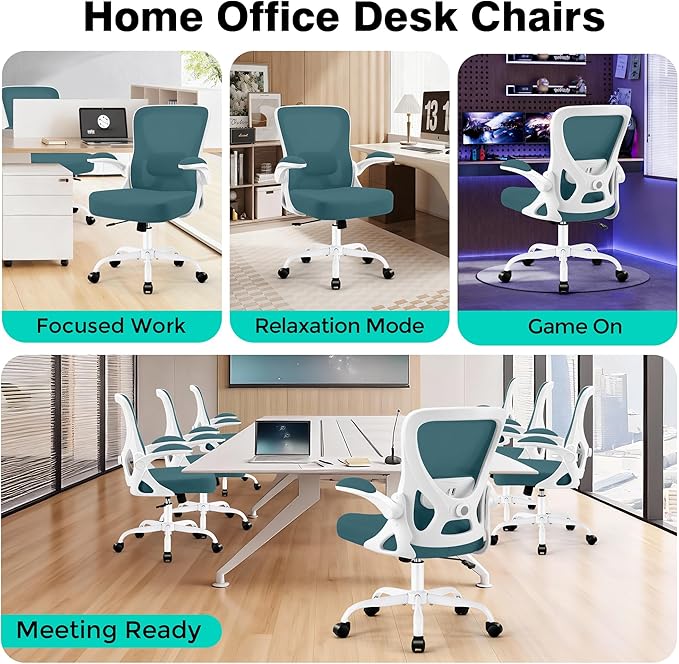 AreShark Office Chair - Ergonomic Breathable Mesh Desk Chair with Adjustable Lumbar Support and Flip-up Armrests - Executive High Back Rolling Swivel Comfortable Computer Gaming Chair for Home Office