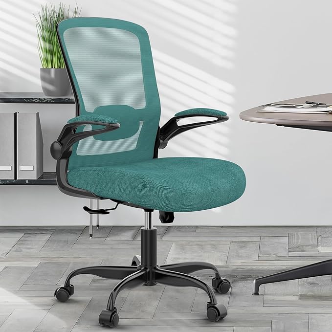 Mimoglad Office Chair, Ergonomic Desk Chair with Adjustable Lumbar Support, High Back Mesh Computer Chair with Flip-up Armrests- Task Chairs, Executive Chair for Home Office