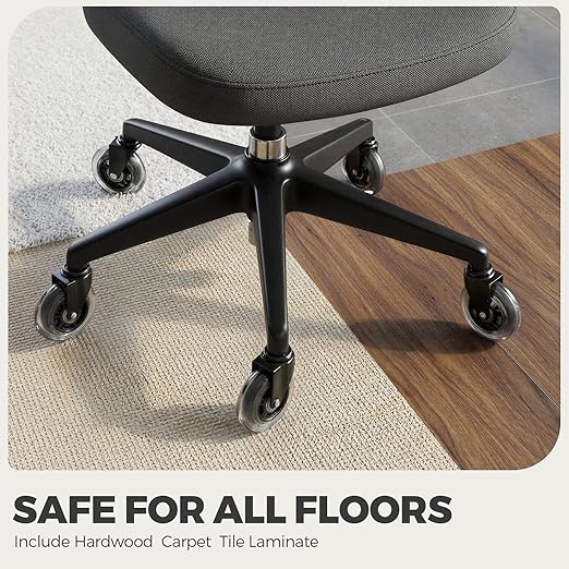 3 Inch Office Chair Wheels, Smooth & Safe Rolling, Safe for All Floors Include Hardwood Floors & Carpet, Universal Stem 7/16 inch x 7/8 inch, Not for 1KEA Chairs, Easy to Install, Set of 5, Clear