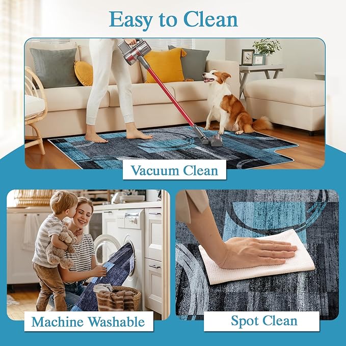 Office Chair Mat for Hardwood Floor & Tile Floor,48"X 60" Heavy Duty Desk Chair Mat for Hard Floors, Under Desk Rug for Rolling Computer Chair,Anti Slip,Low Pile Carpet Protector-Convex Geo Blue Gray