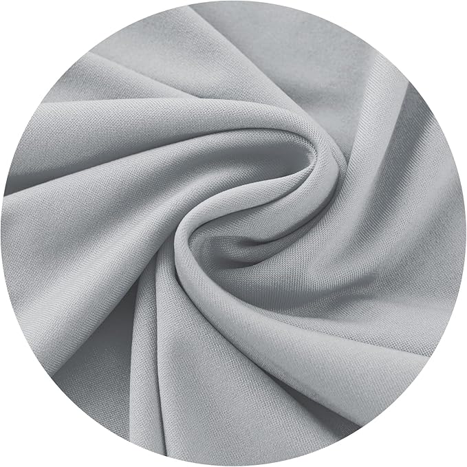 Stretchable Separate Office Chair Seat Covers - Universal Stretch Computer Chair Slipcover - Washable Rotating Backrest Coverings & Cushion Protectors for Dogs, Cats, Pets, Light Gray