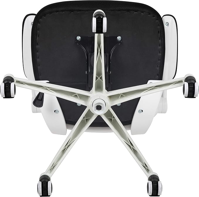 Flash Furniture Kelista Office Chair, Ergonomic, Mid-Back, White Frame, Black Mesh with Swivel