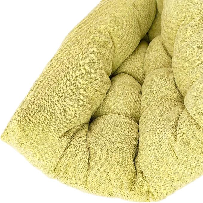 Chair Cushion, Chair Cushions for Dining Chairs, Chair Pads and Mat with Ties for Indoor Kitchen Seat and Desk (Grass Green, 4 Count - 17 x 16 in)