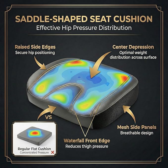 Big and Tall Office Chair 400lbs, Premium PU Leather Executive Chair with Extra Wide Saddle Seat for Cross Legged, 3D Armrests, Footrest, Heavy Duty Ergonomic Reclining Desk Chair (Grey)