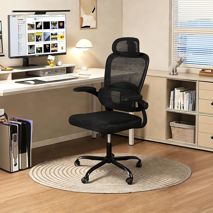 Office Chair Ergonomic Desk Chair,Office Desk Chair with High Back Mesh and Adjustable Lumbar Support Rolling Work Swivel Task Chairs with Wheel 3D Armrests and Headrest