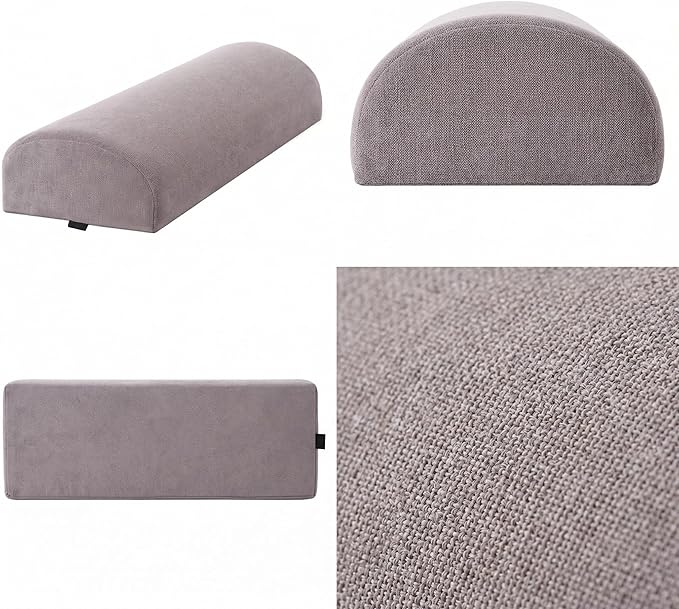 Under Knee Pillow, Half Moon Leg Pillow - Memory Foam Ergonomic Support Pillow for Side & Back Sleepers, Pain Relief & Alignment, Under Knee, Lumbar & Multi-Use Bolster Gray