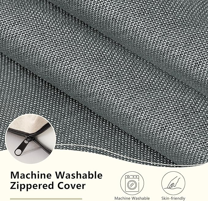 Nordjager Chair Pads for Dining Chairs, Chair Cushions 2 Piece, 17"x 16"x 2.5" Memory Foam Seat Cushions with Ties and Removable Cover