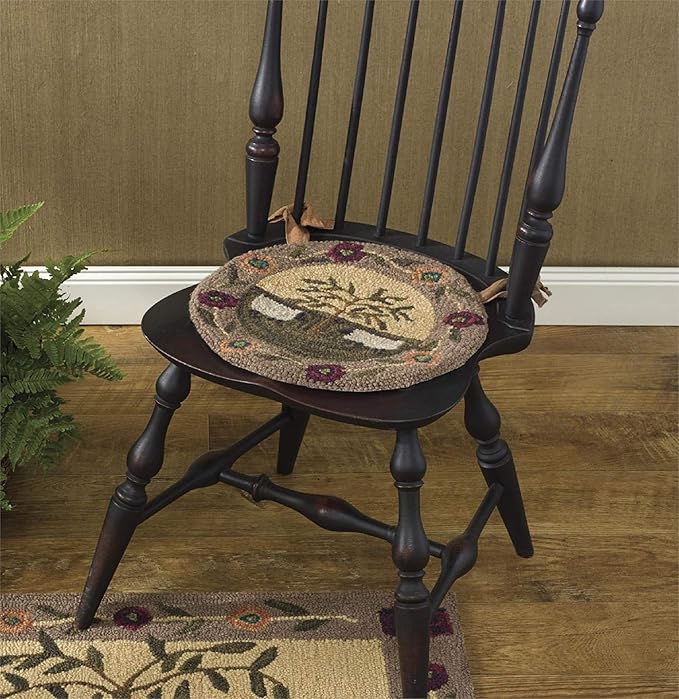 Park Designs Willow & Sheep Hooked Chair Pad
