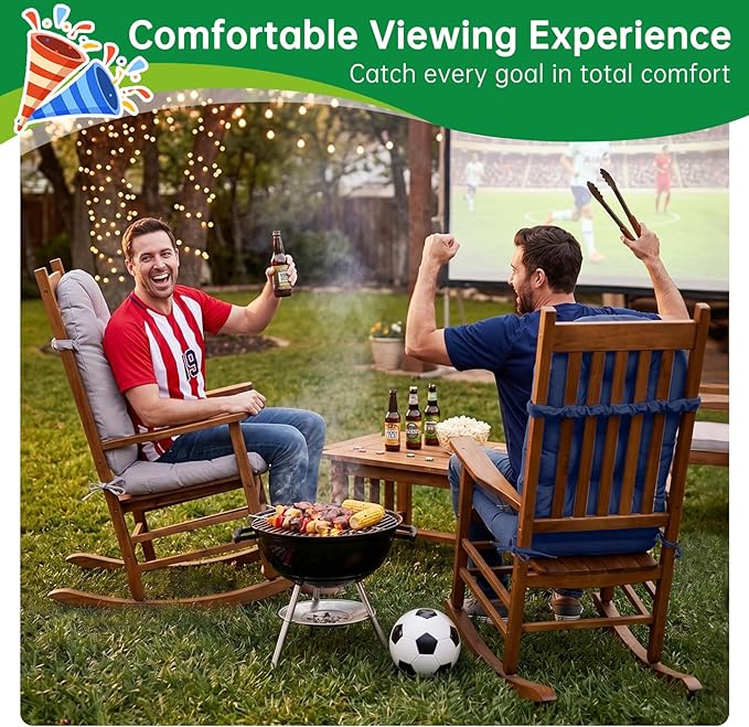 Adirondack Chair Cushion Tufted Waterproof Outdoor Rocking Chair Cushions with Ties Anti-Slip High Back Patio Chair Cushions for Patio Furniture Cushions