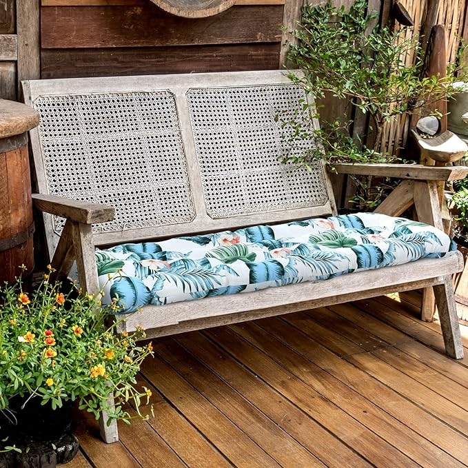 Wesiti Lounge Cushion 67 x 21 Inch Lounger Chair Cushion Indoor Outdoor Patio Chaise Pad Replacement Rocking Mat for Furniture Sofa Non Slip Floral Thick High Back Chair Pads with Headrest 8 Ties