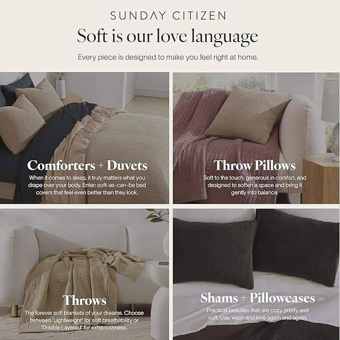 Sunday Citizen Snug Lumbar Pillow – Soft Memory Foam Lumbar Throw Pillow, Cozy Body & Sleep Pillow, Washable Cover, Decorative Lumbar Support Cushion for Bed & Couch (Mocha)