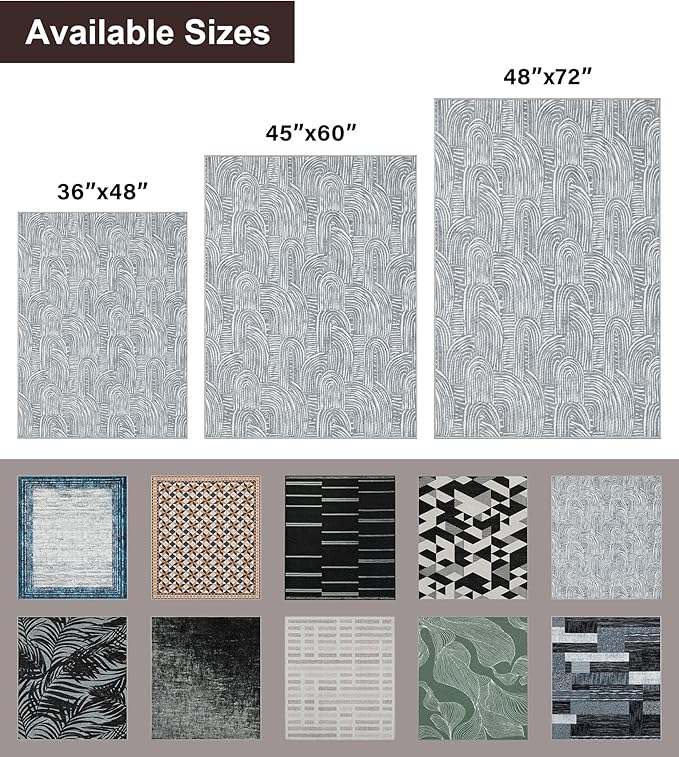 chakme Office Chair Mat for Hardwood Floor, 72"x48" Easy Glide Computer Desk Mat Protector for Rolling Chair Under Desk Rug Nonslip Backing, Machine Wash, (Arc)