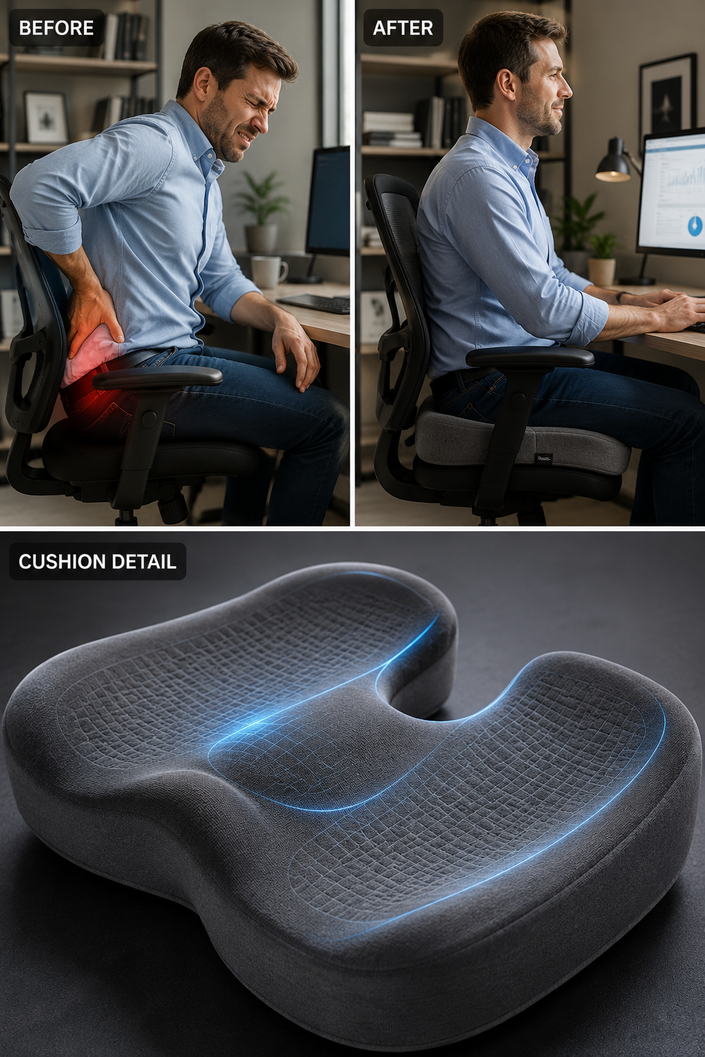 From 1-Hour Sitting Limit to 8-Hour Comfort: How Memory Foam Seat Cushion Changed My Work Life