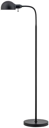 O'Bright Adjustable Floor Lamp with Flexible Gooseneck and Rotatable Shade, E26 Socket, 10-Inch Base - Ideal for Reading, Bedside, Living Room, Black