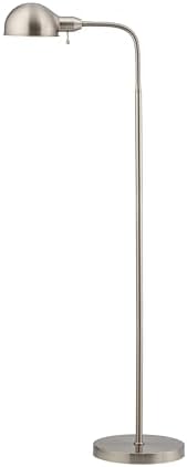 O'Bright Adjustable Floor Lamp with Flexible Gooseneck and Rotatable Shade, E26 Socket, 10-Inch Base - Ideal for Reading, Bedside, Living Room, Brushed Nickel
