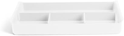 Poppin Drawer Organizer - Filing Drawer Organizer with 4 Compartments, File Cabinet Organizer fits ONLY Stow File Drawers, Sturdy Plastic, Multiple Colors Available (White)