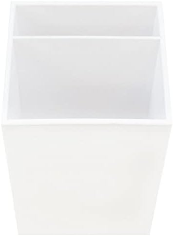 JAM PAPER Plastic Pen Holder - White - Desktop Pencil Cup - Sold Individually