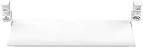 Stand Up Desk Store Large Clamp-On Retractable Adjustable Keyboard Tray | Improve Comfort While Increasing Desk Space - for Desktops Up to 1.5" Thick (33" W x 12.25" D) (White) (Large)