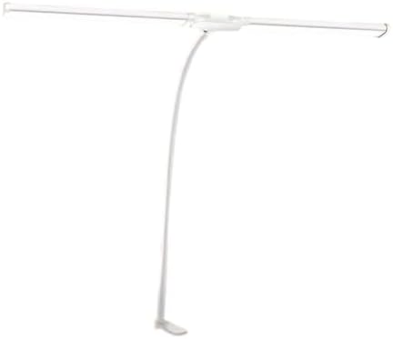 LED Desk Lamp for Home Office Eye-Caring Monitor Tablelamp with Clamp Color Changing Dimmable with Flexible Gooseneck Doublehead,White