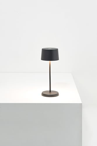 Zafferano, Olivia Pro Micro, Rechargeable Cordless Table Lamp, Dark Gray