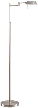 O'Bright Brook Adjustable Dimmable LED Pharmacy Floor Lamp, Brushed Nickel