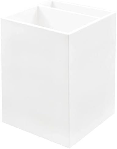 JAM PAPER Plastic Pen Holder - White - Desktop Pencil Cup - Sold Individually