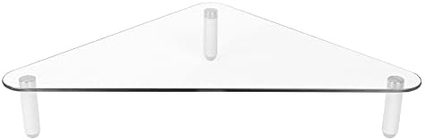 Kantek Glass Corner Monitor Riser, 19.7" x 11" x 3.25", Clear, Supports 40 lbs