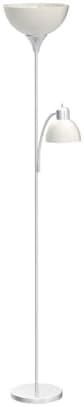 LIGHTACCENTS Floor Lamp with White Plastic Shades, Adjustable Standing Lamp, Reading Light, Head Lamp, Ideal Floor Lamps for Living Room, Measures 12x12x72 inches