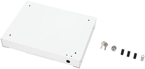 14'' Under Desk Mounted Sliding Pull-out Drawer, Drawer Storage Organizer Pull-out Drawer with Lock Space-Saving, for Office Desk, Pull Handle, Storage Organizer for Sit Stand Workstation, White