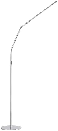 daylight Slimline 4™ LED Floor Lamp in Brushed Steel - 6,000K, 3,200 Lux, 4 Brightness Levels, USB-C Charging Port, Anti-Glare Diffuser, Flexible Design, Art & Craft, Sewing, Nail Salon