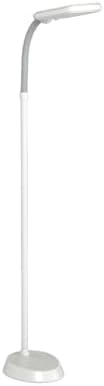 Brightech Litespan LED 2nd Edition Reading Floor Lamp with Cool, Soft & Warm White LED's - Built-in Dimmer - Adjustable Design Pivots in Any Direction - Energy Saving 12 Watts - Alpine White
