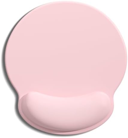 Auhoahsil Ergonomic Mouse Pad with Wrist Rest, Comfortable Silicone Non-Slip Computer Pain Relief Gel Mouse Mat with Wrist Support for Gaming, Work, Office, Women & Men, Cute Pattern, Light Pink