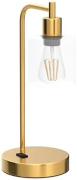QiMH Set of 2 Industrial Table Lamps, Glass Desk Lamp for Living Room