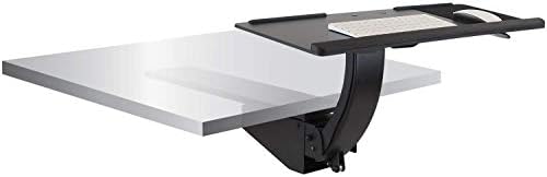 Mount-It! Under Desk Keyboard Tray, Adjustable Slide-Out Keyboard & Mouse Platform, 26.5" W × 10" D, Ergonomic Wrist Rest, Height Tilt & Swivel, Heavy-Duty Bolt-On Keyboard Drawer