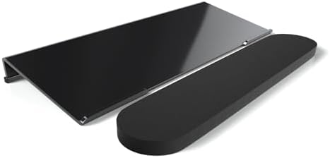 KOTEMON Acrylic Tilted Computer Keyboard Stand for Ergonomic Typing, Keyboard Tray Holder with Silicone Non-Slip Case, Black