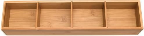 Lipper International Bamboo Drawer Organizer with 3 Removable Dividers, Brown