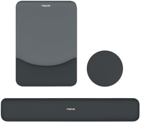 MOSISO Ergonomic Keyboard & Mouse Pad Wrist Rest Set, Slate Gray