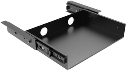 13 inch Under Desk Slide Out Storage Shelf with Cable Managment