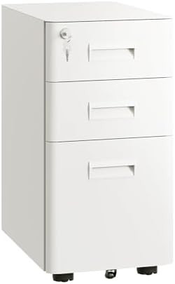 DEVAISE 3 Drawer File Cabinet on Wheels, Fully Assembled Except Casters
