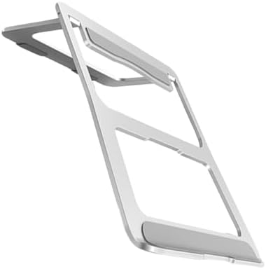 NOLITOY Foldable Aluminum Alloy Laptop Stand Cooling Rack with Ventilated Design Portable Computer Holder for Desk Use Silver