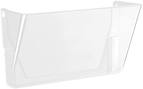 Amazon Basics Expandable Plastic Wall File Organizer, Hanging File Holder, Letter Size, 1-Pocket, Clear, Space Saving for Office Home