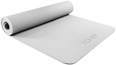 TONE Fitness 1/4" Yoga Mat, Non-Slip Exercise & Pilates Mat with Strap