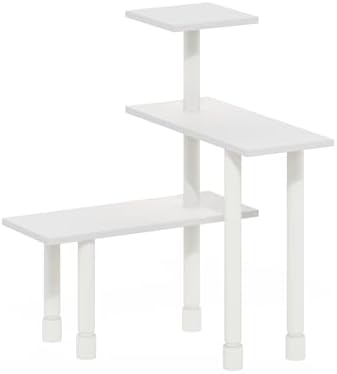 Furinno Turn-N-Tube Kitchen Countertop Organizer, 3-Tier Corner Countertop Organizer Shelf, Corner Shelf, for Kitchen, Pantry, Organizers and Storage, White