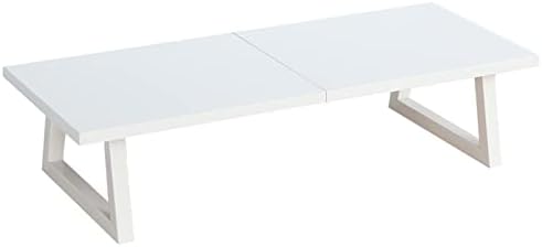TEAMIX 24 inch Monitor Riser for Desk, Wood & Steel Computer/TV Stand White